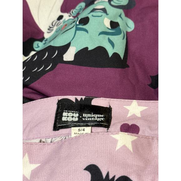 Kou Kou x Unique Vintage Purple Swing Skirt S 4 - Picture 4 of 4